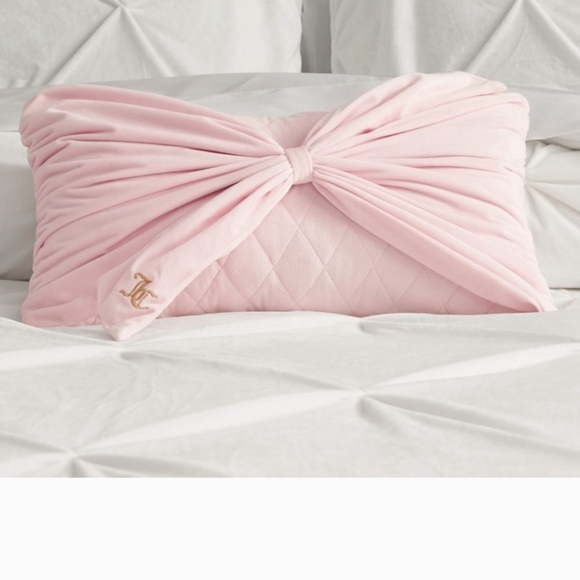 Juicy Couture Light Pink Bow Pillow - Picture 5 of 7